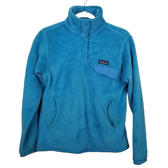 Patagonia Tops - Patagonia Turquoise Blue Re-Tool Snap-T Fleece Pullover Womens Size Small